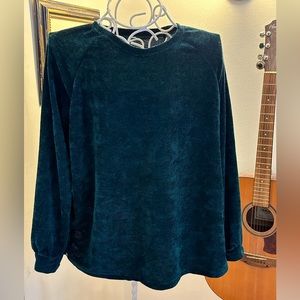 Green chenille sweater